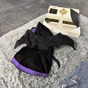 NWT Martha Stewart Pets Halloween Black Winged Bat Hoodie Costume Purple Dog M